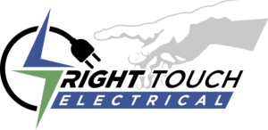 Right Touch Electrical Logo with hand and finger pointing.