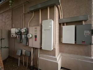 Smart electrical panel outside Houston, TX home