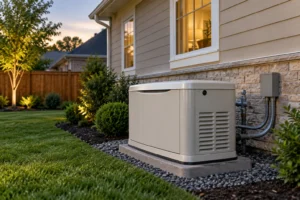 Generator far enough way from Houston home to ensure code compliance