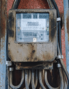 weather damaged meter box 
